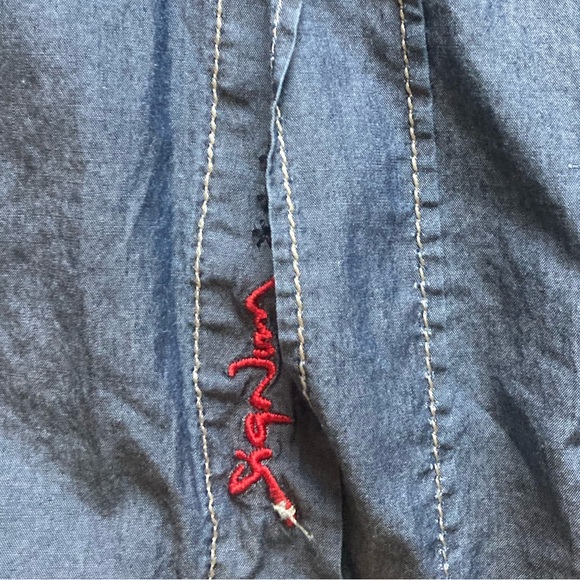 Signum Chambrey Cotton Shortsleeve Button Down Shirt - Picture 5 of 5